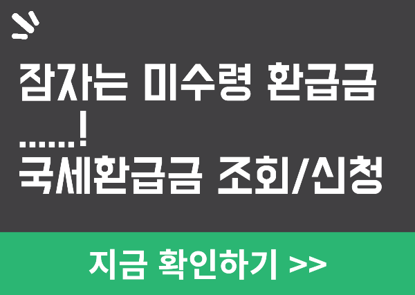 미수령 국세환급금 조회 수령