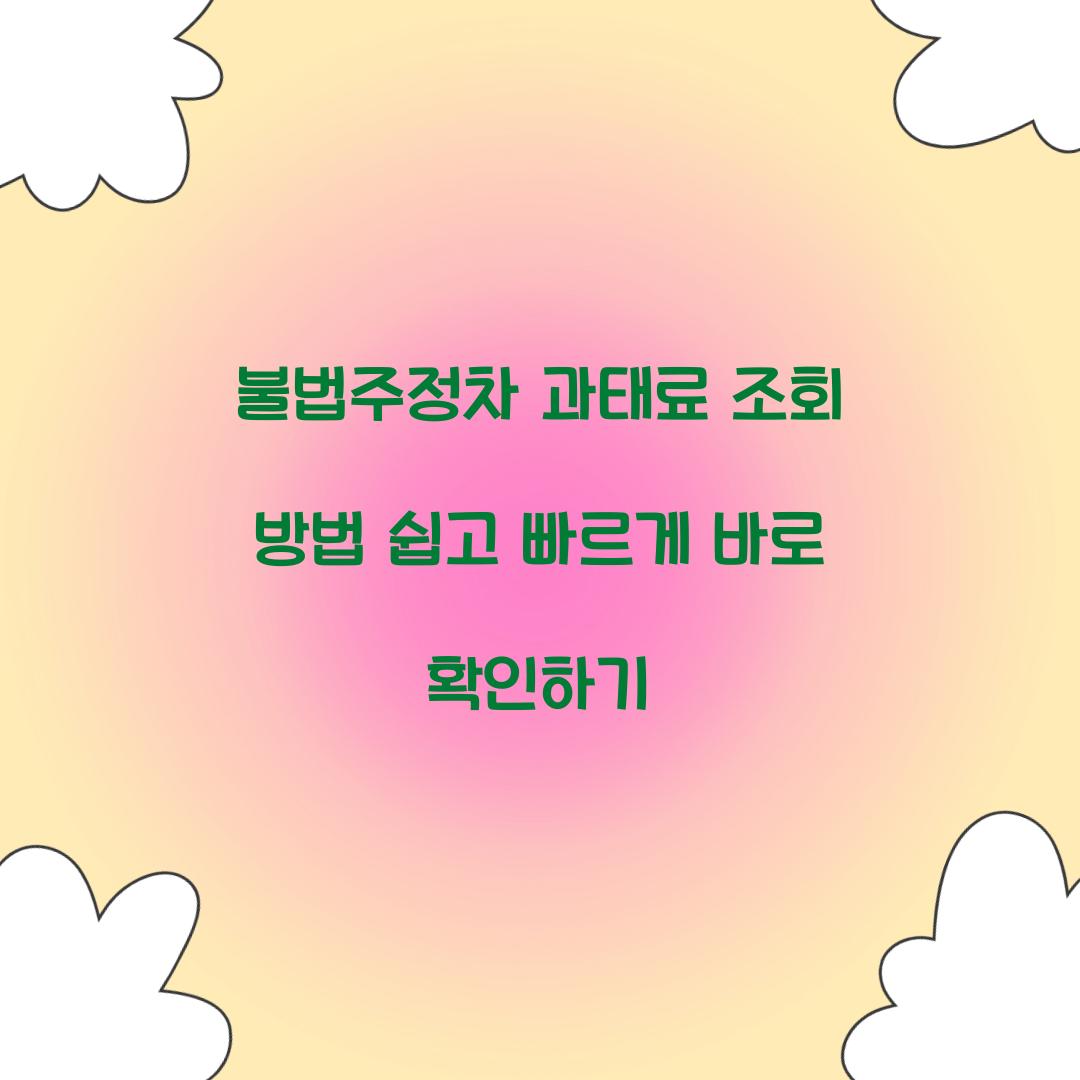 불법주정차 과태료 조회