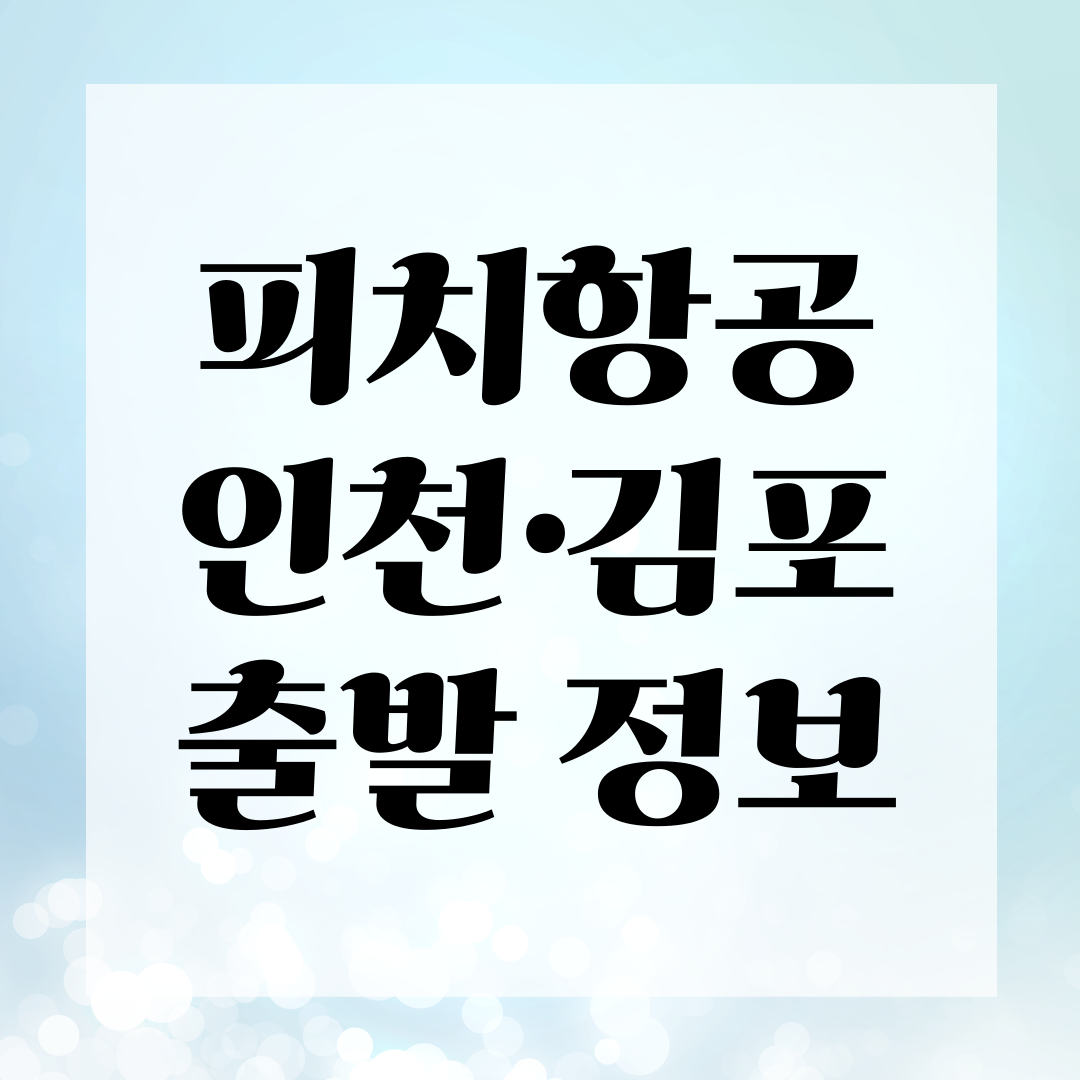 피치항공 인천&middot;김포