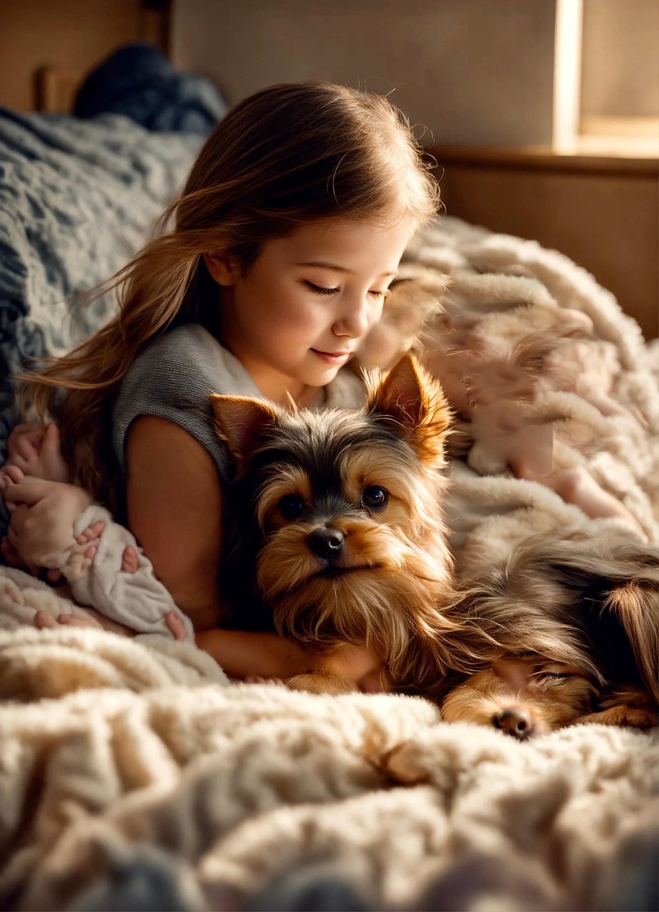 반려견을 안고 있는 보호자 사진