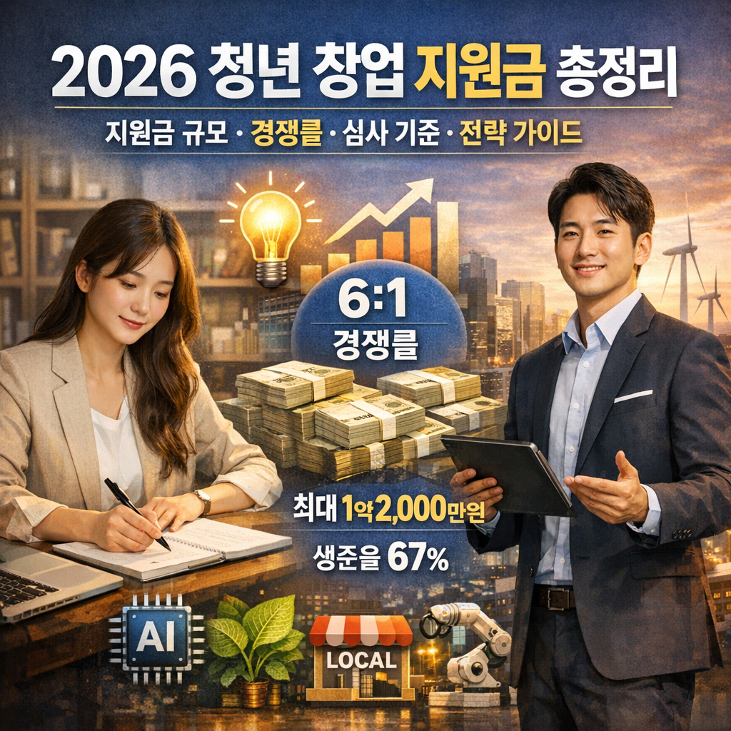 2026 청년 창업 지원금 총정리 지원금 규모 경쟁률 심사 기준 전략 가이드