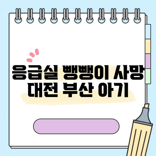 응급실 뺑뺑이 사망 대전 부산 아기