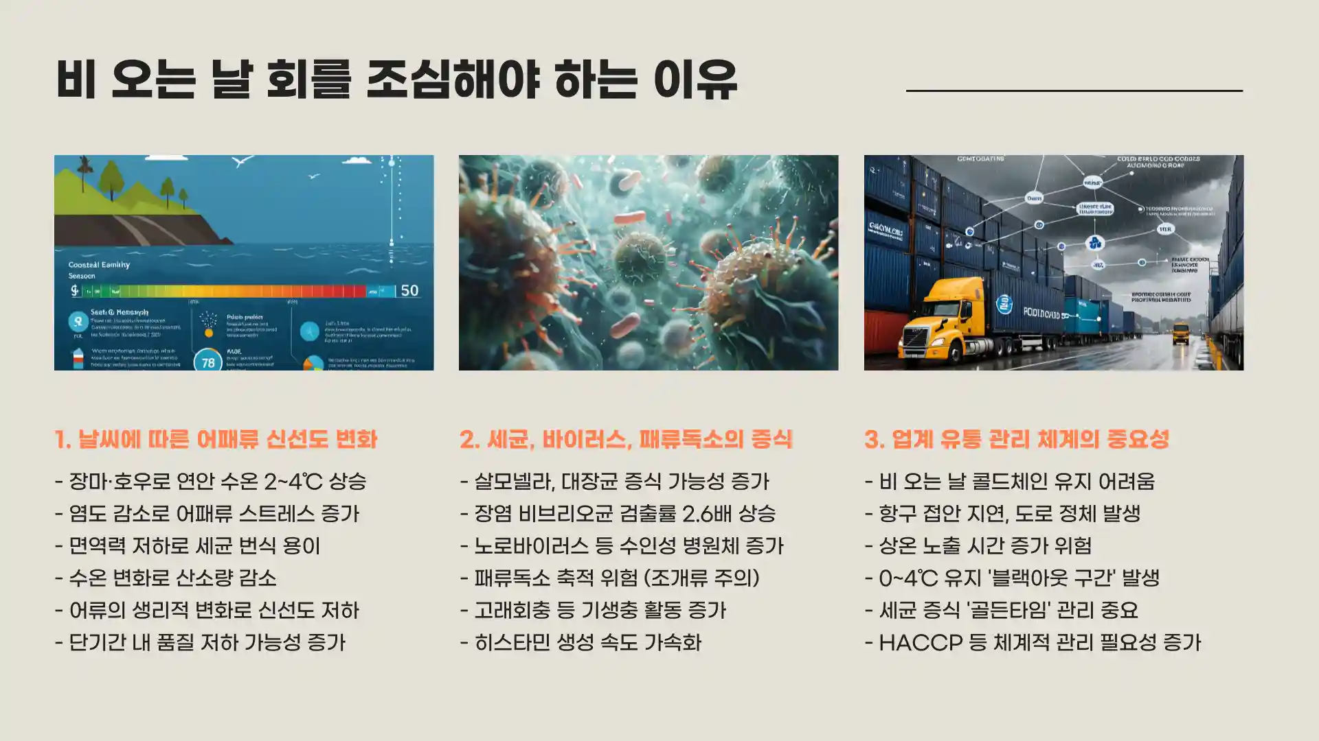 비오는날 회를 먹지말아야하는이유