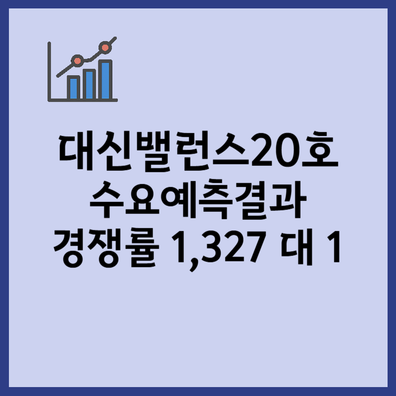 대신밸런스제20호스팩 수요예측 결과 공모주 청약