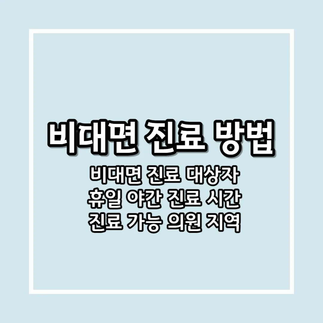 비대면 진료 방법