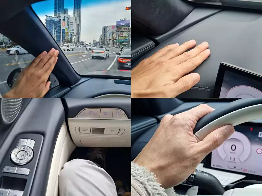 2024 GV80 운전석 주변 마감은 꽤 괜찮았습니다.