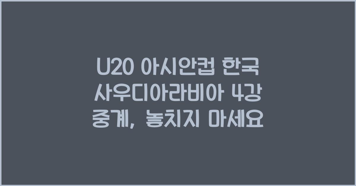 U20 μμμμ»΅ νκ΅ μ¬μ°λμλΌλΉμ 4κ° μ€κ³