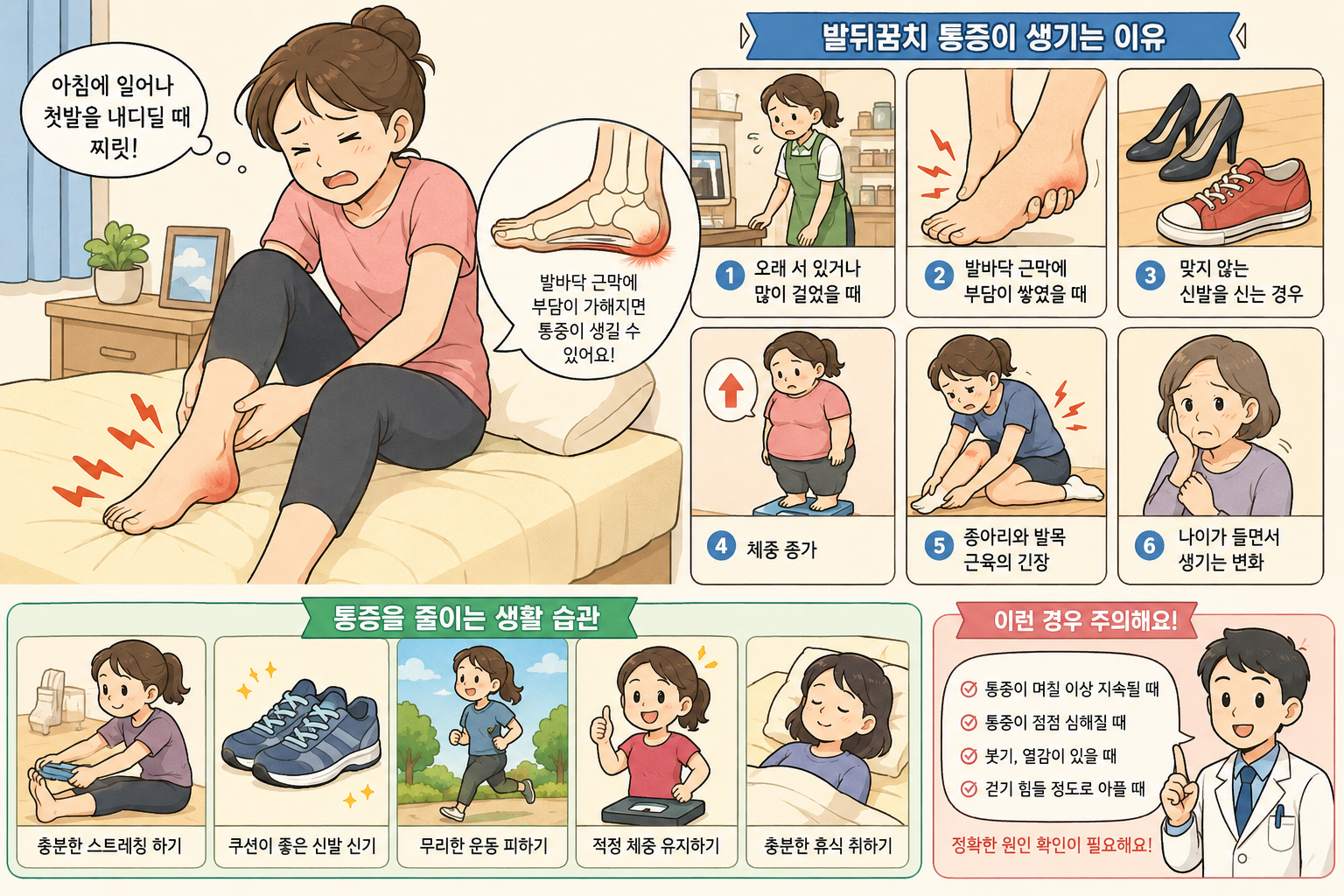 발뒤꿈치 통증이 생기는 이유, 단순 피로가 아닐 수도 있습니다