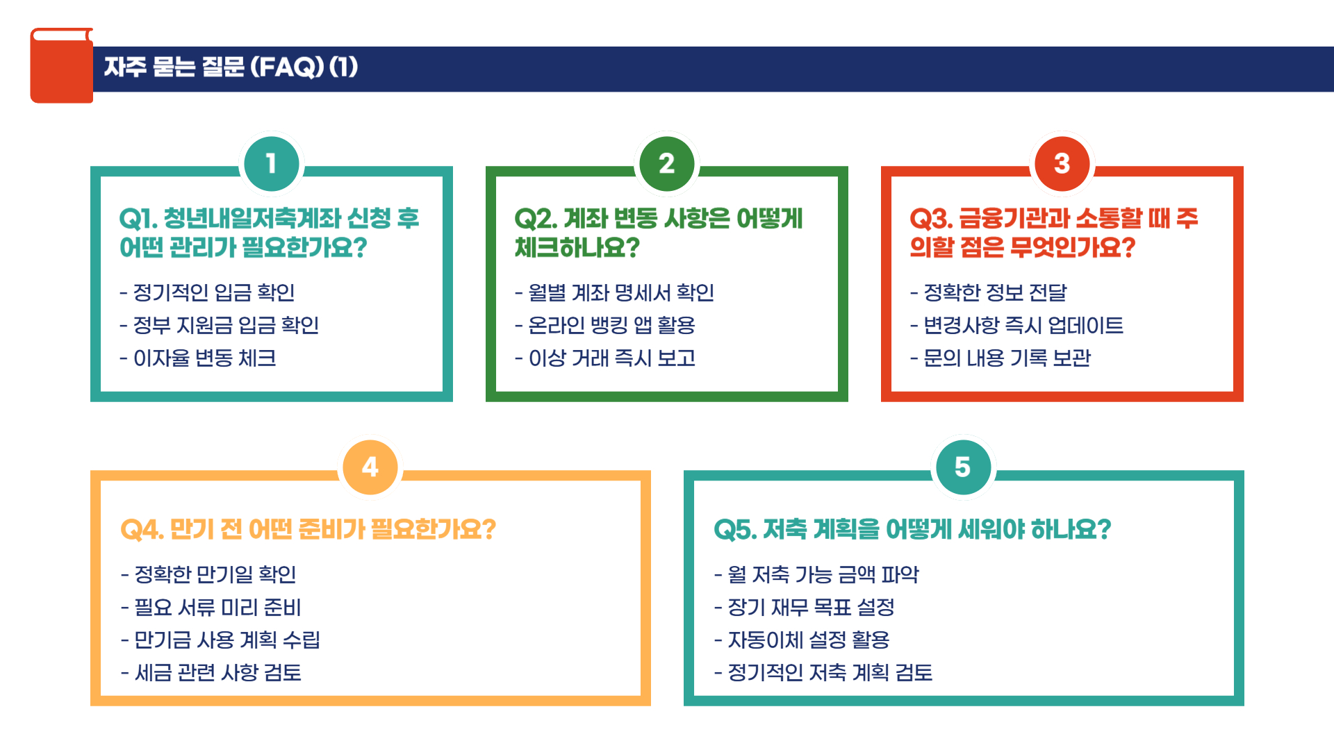 청년내일저축계좌 신청 후 관리 방법