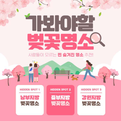 '가봐야할 벚꽃명소' 문구가 적힌 핑크색 배경의 썸네일