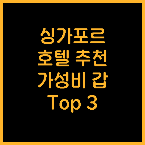싱가포르 호텔 추천! 위치, 청결, ..