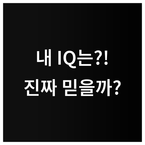 무료 IQ 테스트 사이트 신뢰도 확인..