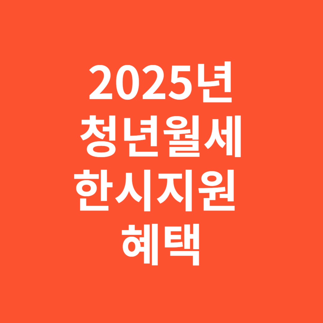 2025년 청년월세 한시지원, 지금 받을 수 있는 혜택