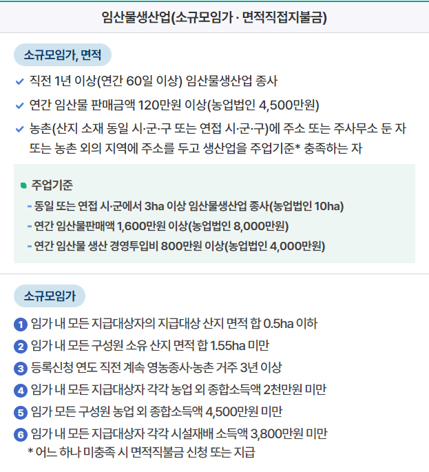 임업직불금 신청기간 신청방법 지급대상 지급혜택