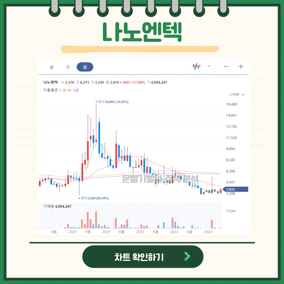 나노엔텍 일봉/월봉차트