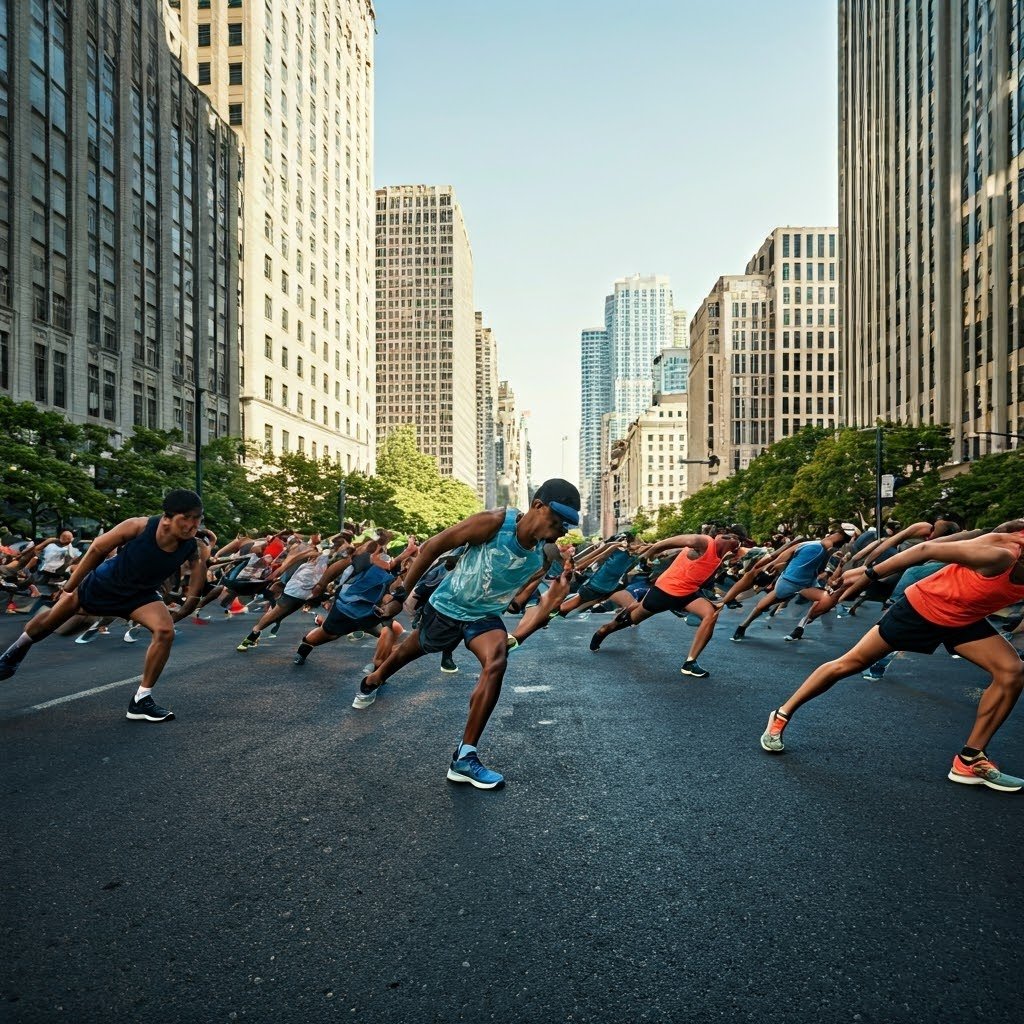 마라토너 스트레칭 사진