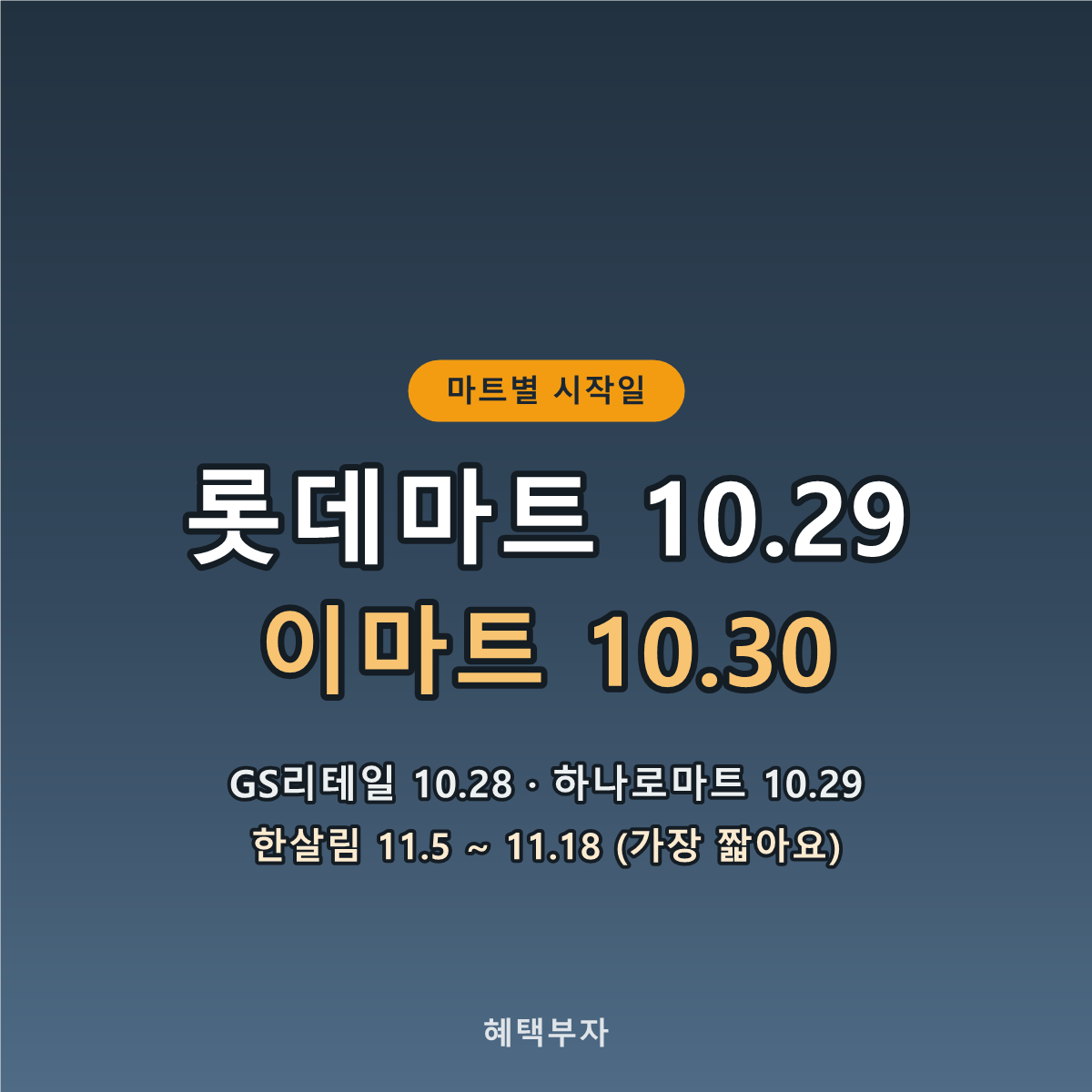 마트별 시작일