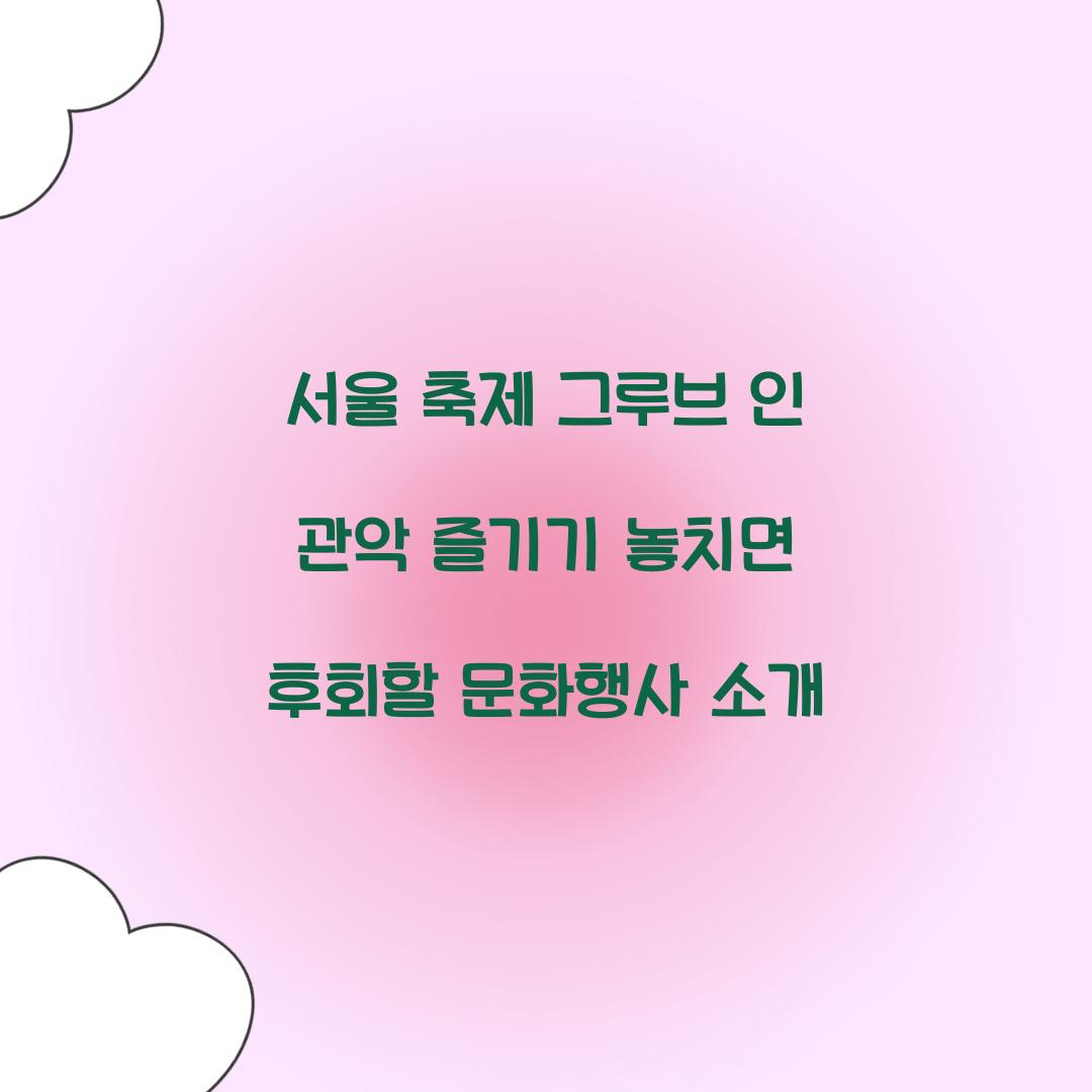 서울 축제 그루브 인 관악