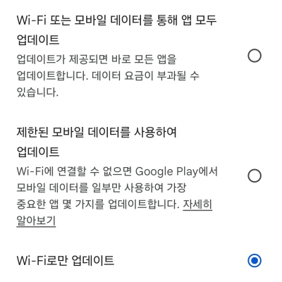 플레이 스토어 자동 업데이트