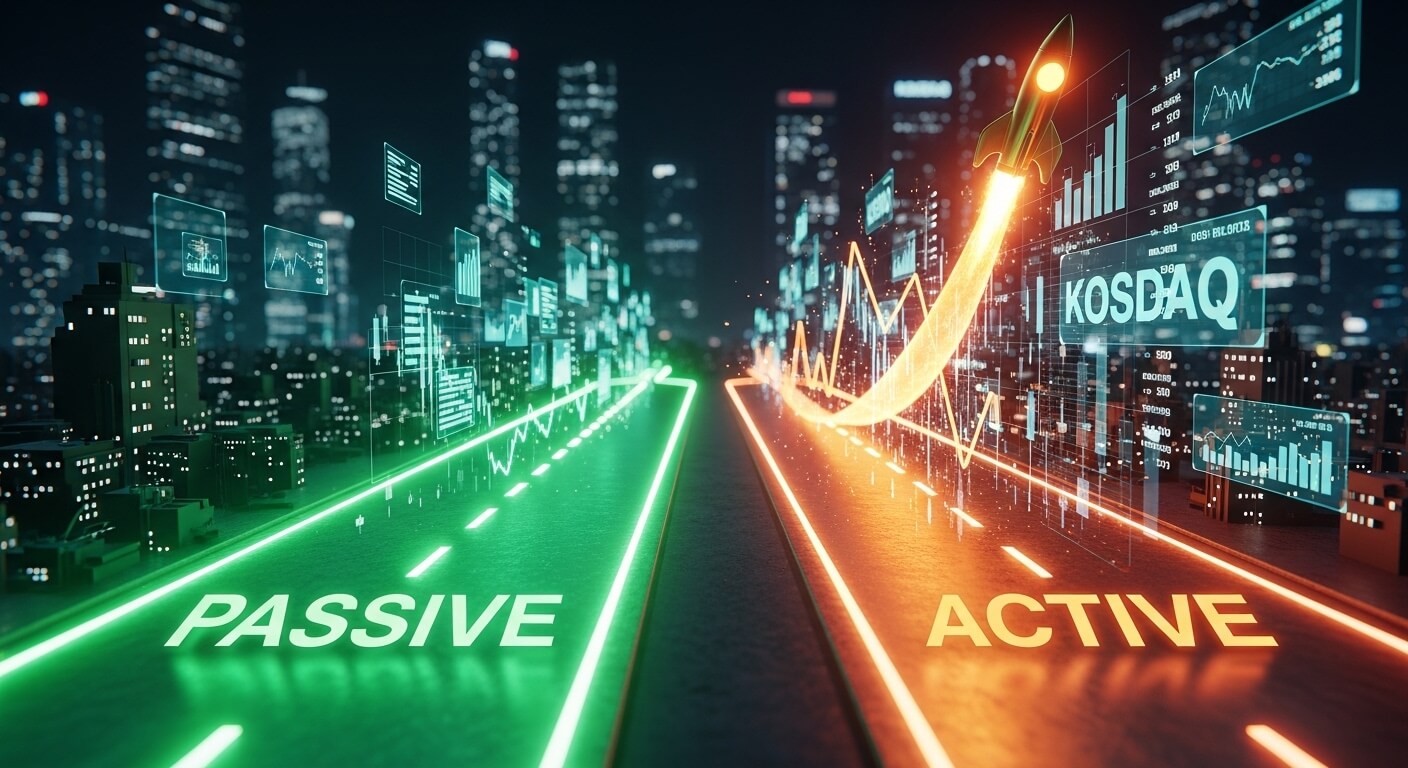 PASSIVE VS ACTIVE KOSDAQ 으로 표시되어있다