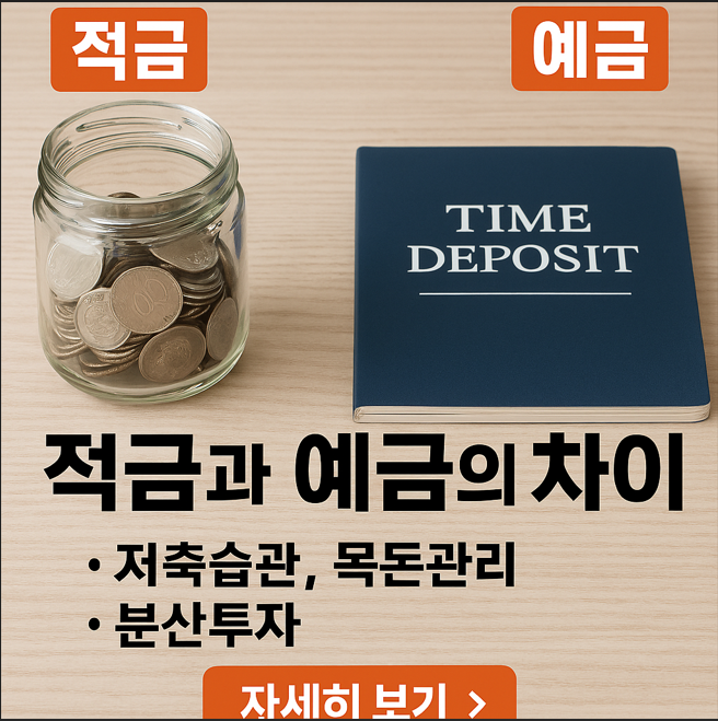 적금과 예금의 차이 (저축습관, 목돈관리, 분산투자)