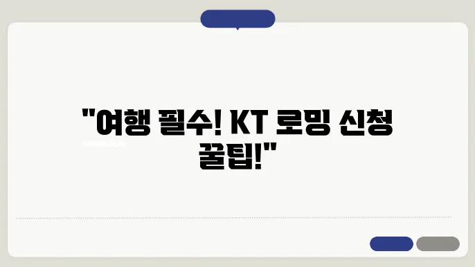 kt 로밍 신청