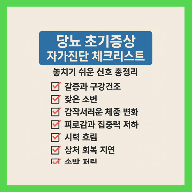 당뇨 초기증상 자가진단 체크리스트