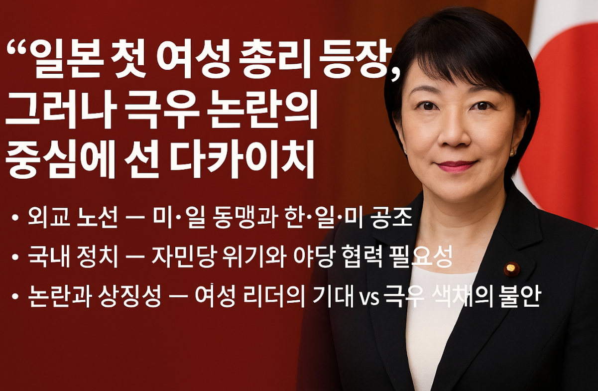 일본 총리 다카이치 사나에 당선, 한일관계 전망