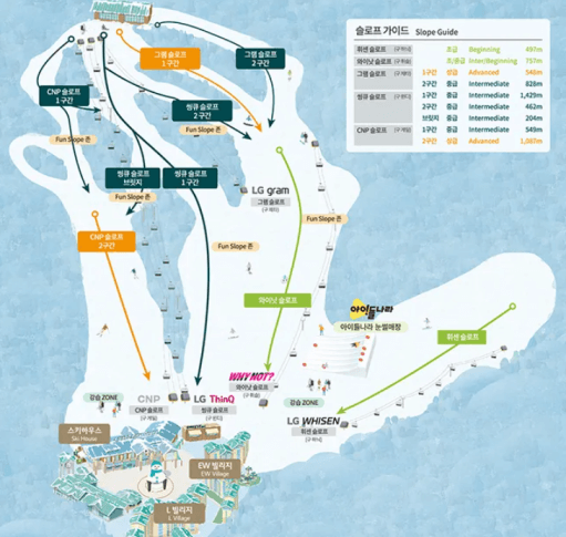 곤지암 슬로프 맵