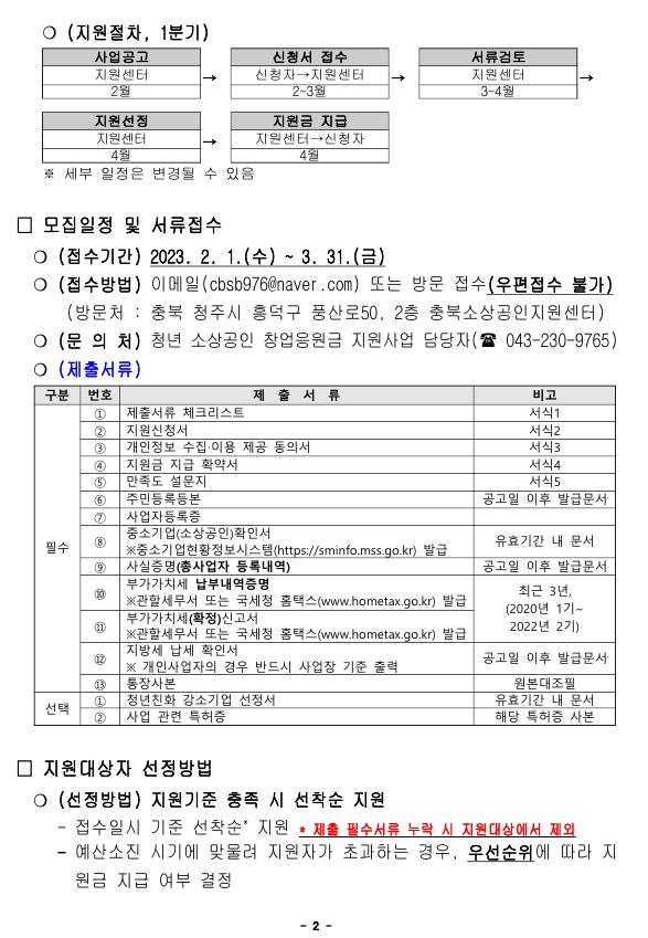 청년소상공인창업응원금
