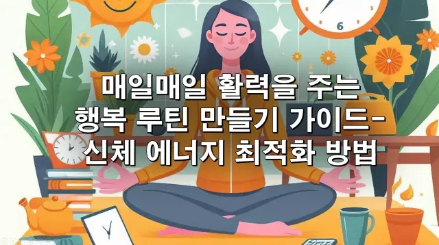매일매일 활력을 주는 행복 루틴 만들기 가이드