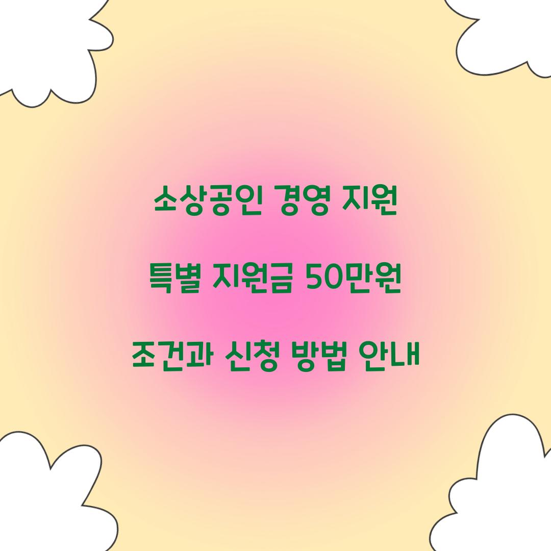 소상공인 경영 지원 특별 지원금 50만원