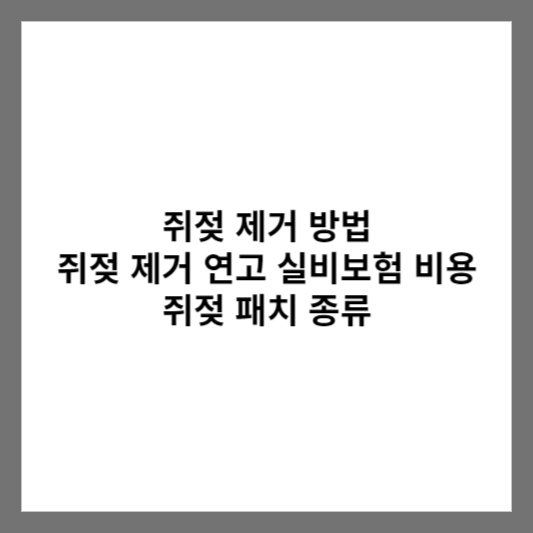 쥐젖 제거 방법 쥐젖 제거 연고 실비보험 비용 쥐젖 패치 종류