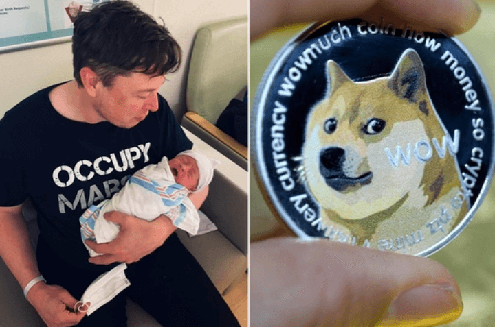 아들을 안고 있는 일론머스크