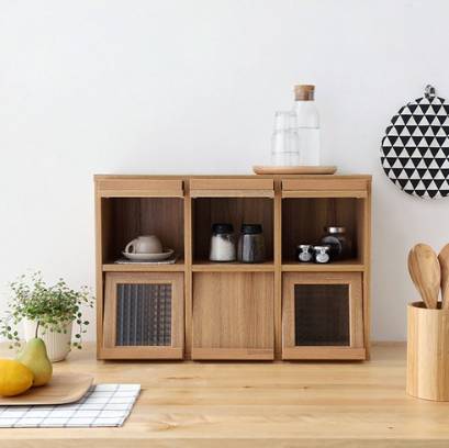 마켓비 FILMON 미니수납장 6문 가로형 4262 NFM4262H, 캄포어베니어