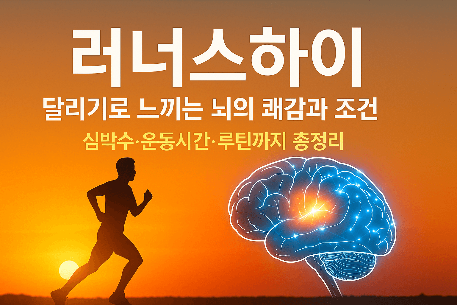 러너스하이, 달리기로 느끼는 뇌의 쾌감과 조건 심박수&middot;운동시간&middot;루틴까지 총정리