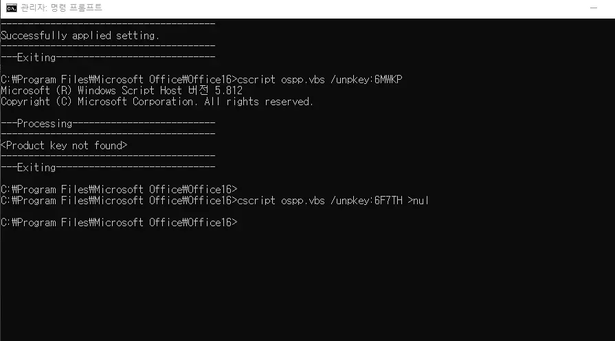 MS오피스 2021 정품인증 CMD