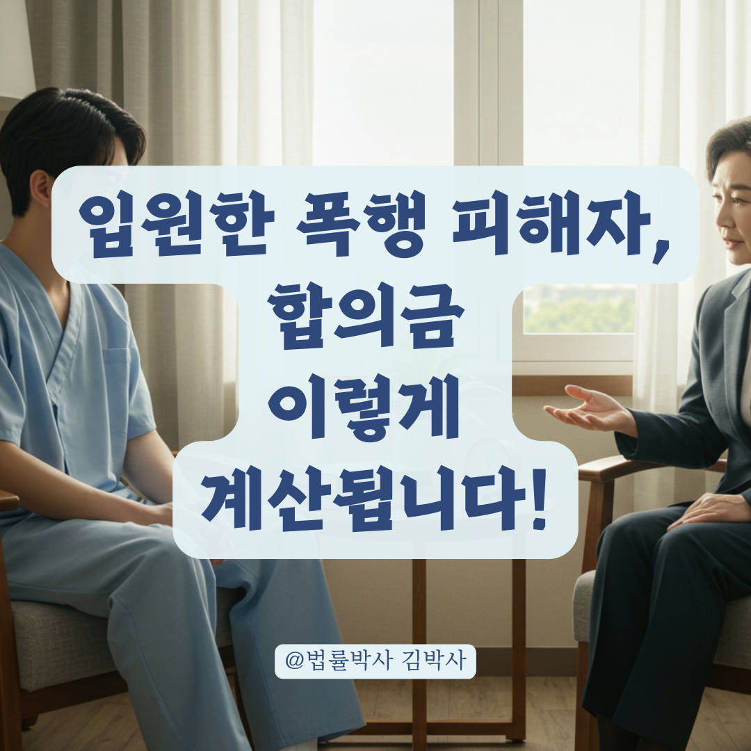 특수폭행 피해자가 입원까지 했다면, 합의금 산정 기준은 이렇게 따집니다.