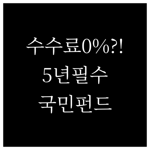 국민성장펀드 수수료와 5년 장기 투자..