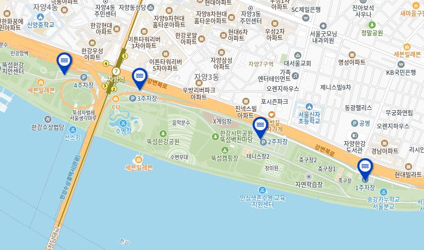 뚝섬 수영장 주차장