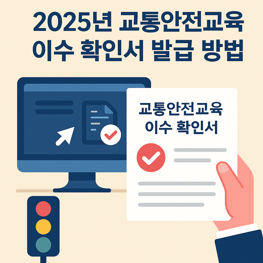 2025년 교통안전교육 이수 확인서 발급 방법