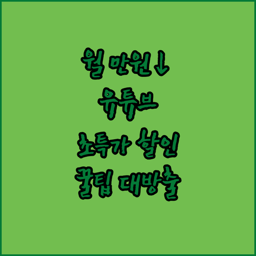 월 만원도 안 되는 가격으로 유튜브