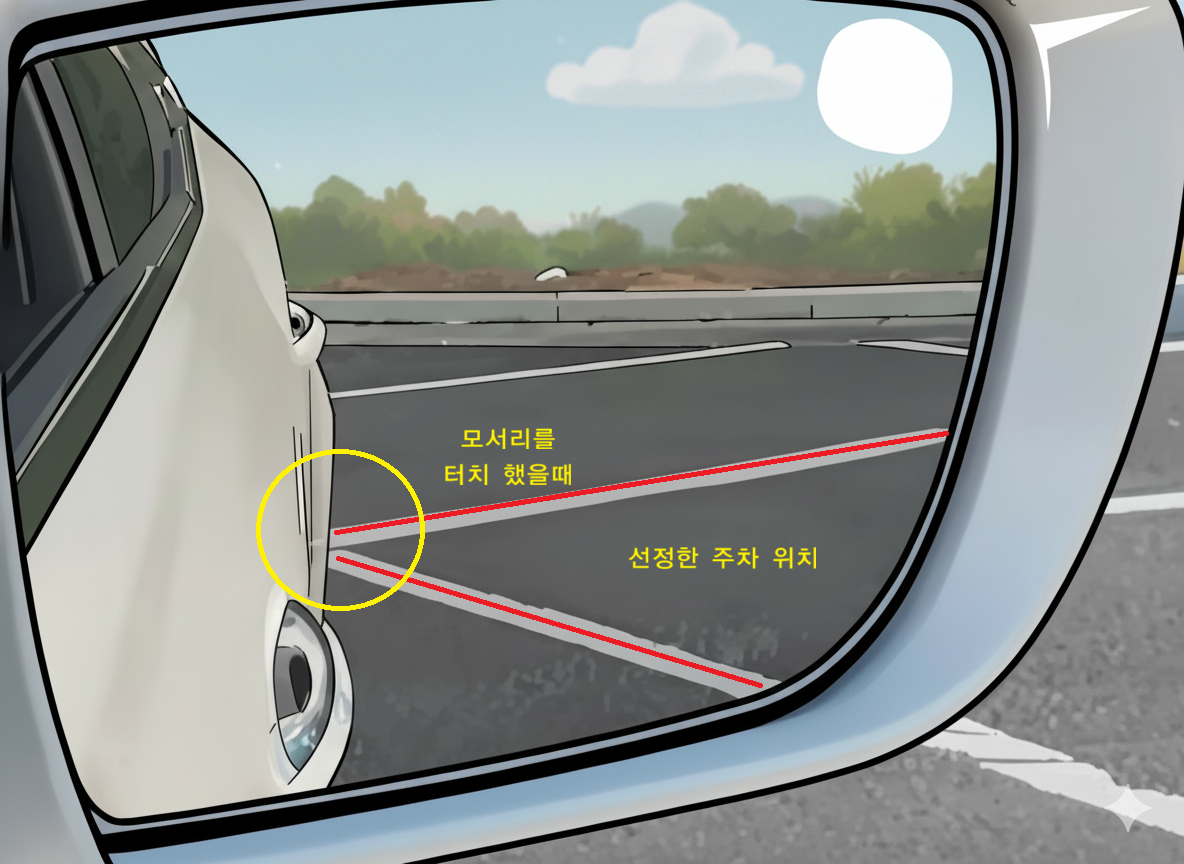 후면 주차 공식을 도식화 한 이미지