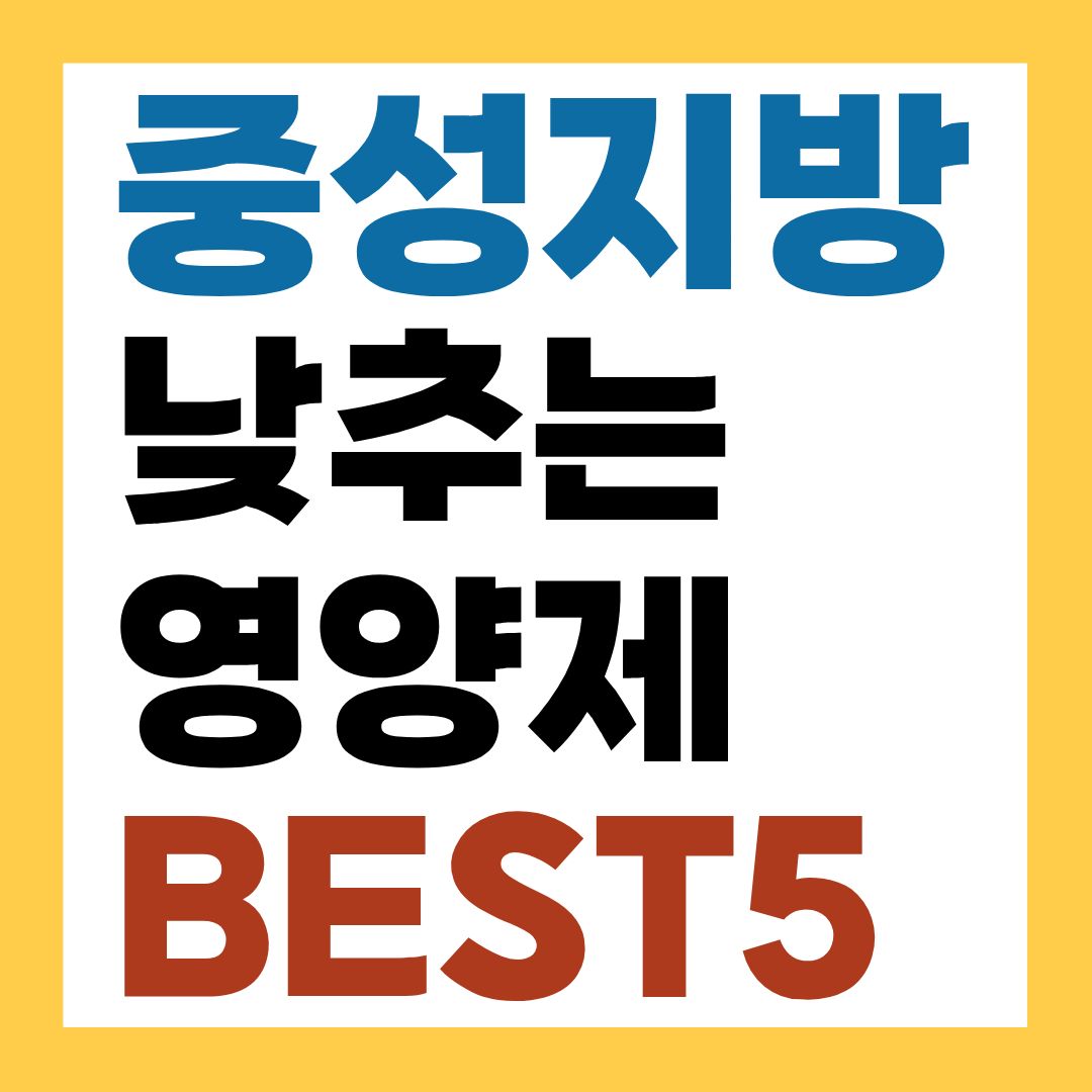 중성지방 낮추는 영양제 BEST 5