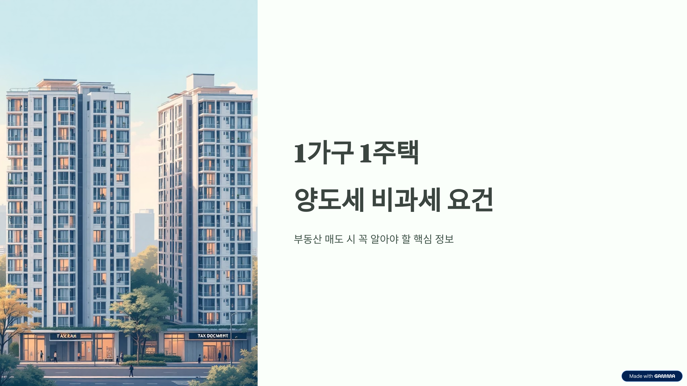 1가구1주택 양도세 비과세 요건