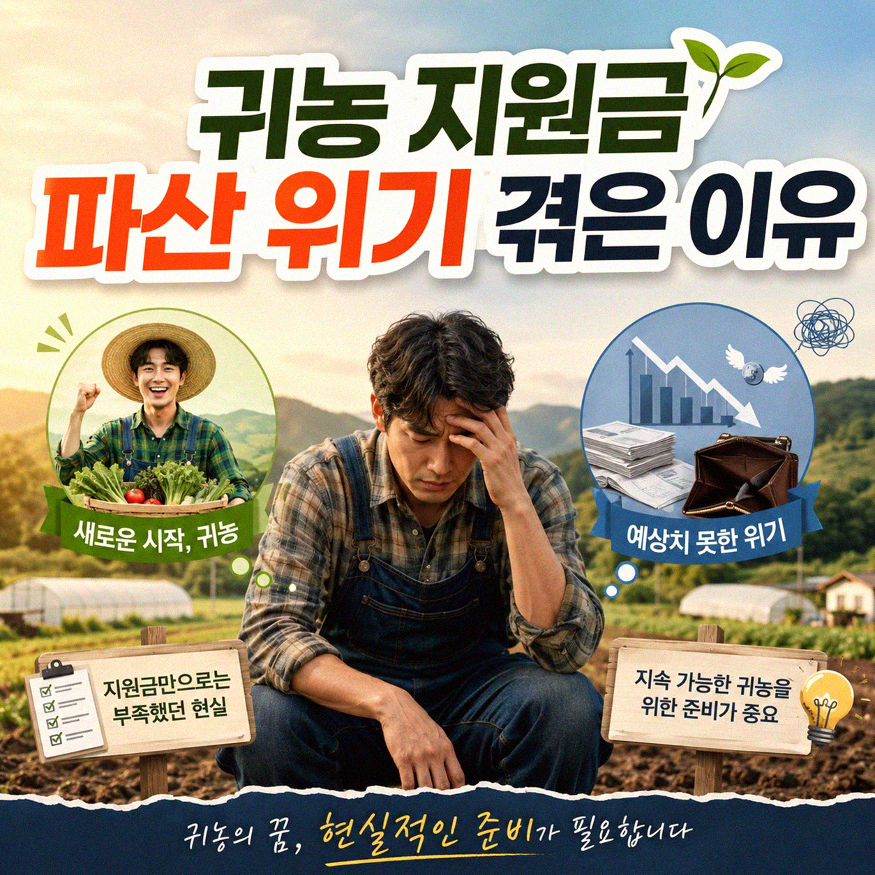 귀농 지원금, 실수로 파산 위기 겪은 후 알게 된 것들