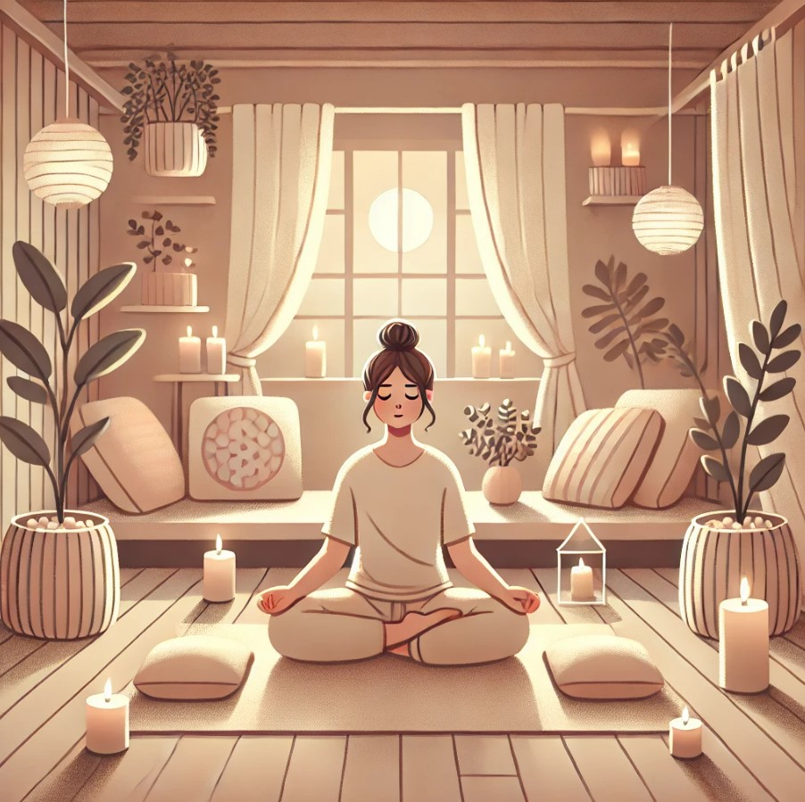 명상 중 생각 관리 관련 이미지