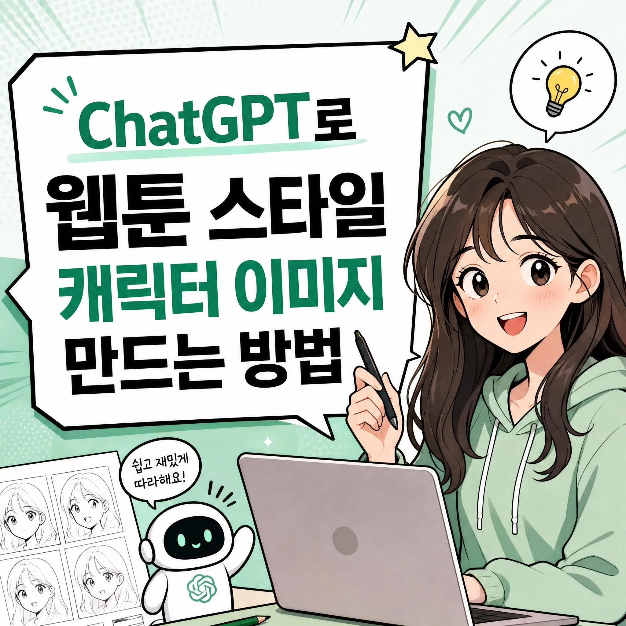 ChatGPT로 웹툰 스타일 캐릭터 이미지 만드는 방법