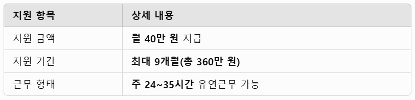 지원 혜택 및 내용