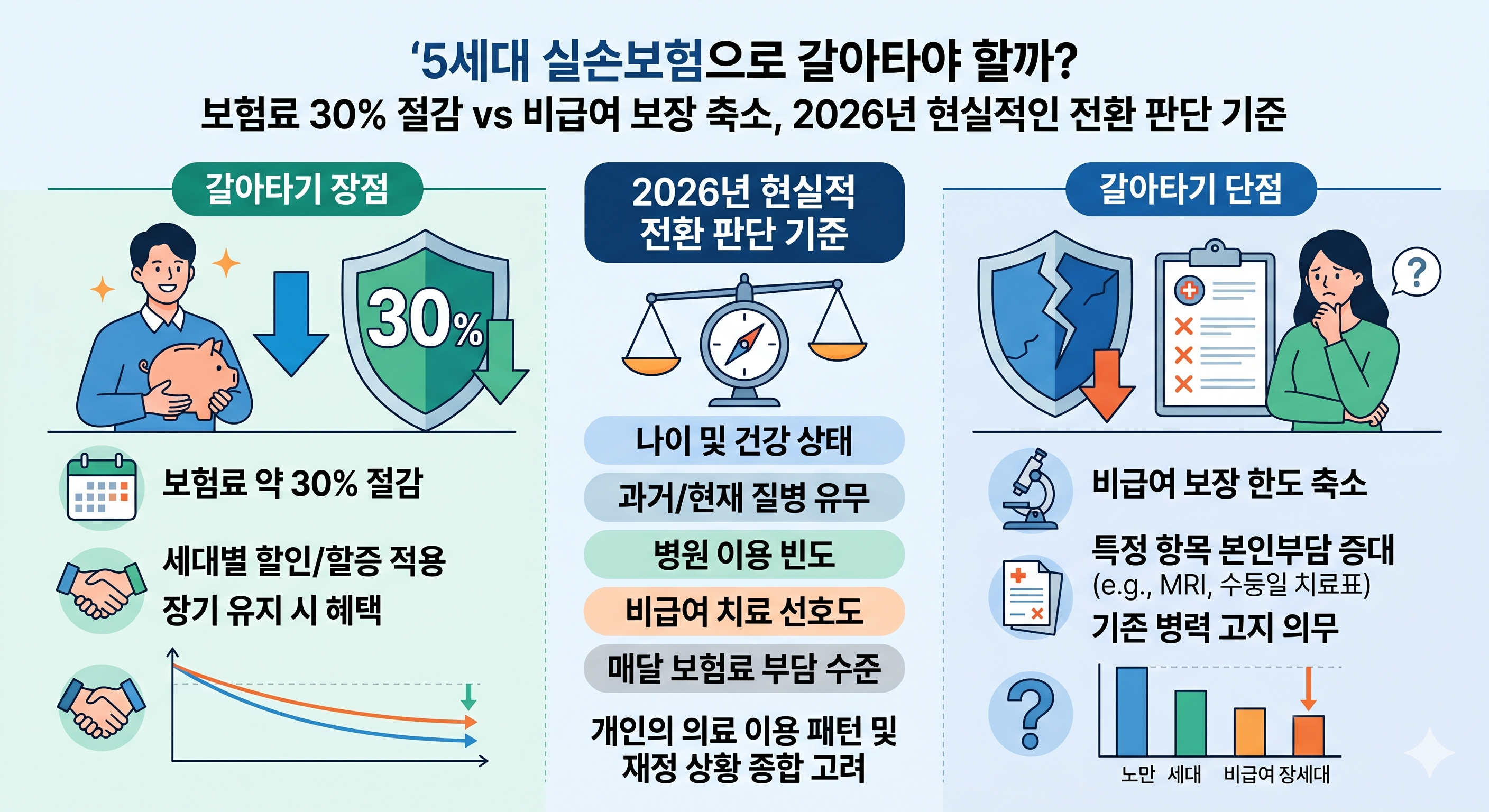 보험료 30% 절감 vs 비급여 보장 축소, 2026년 현실적인 전환 판단 기준